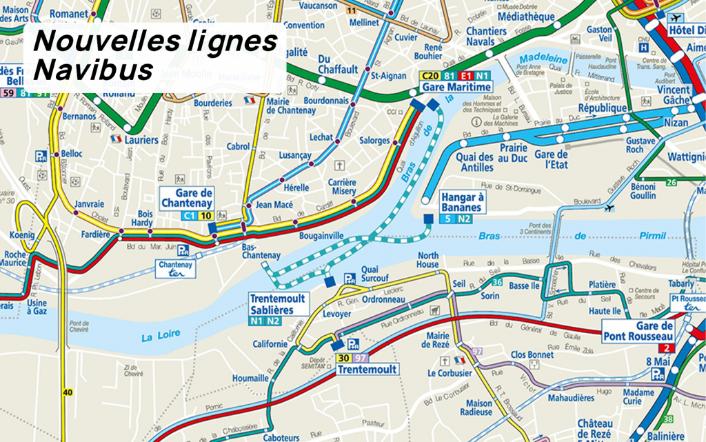 plan lignes N1 et N2
changements naolib